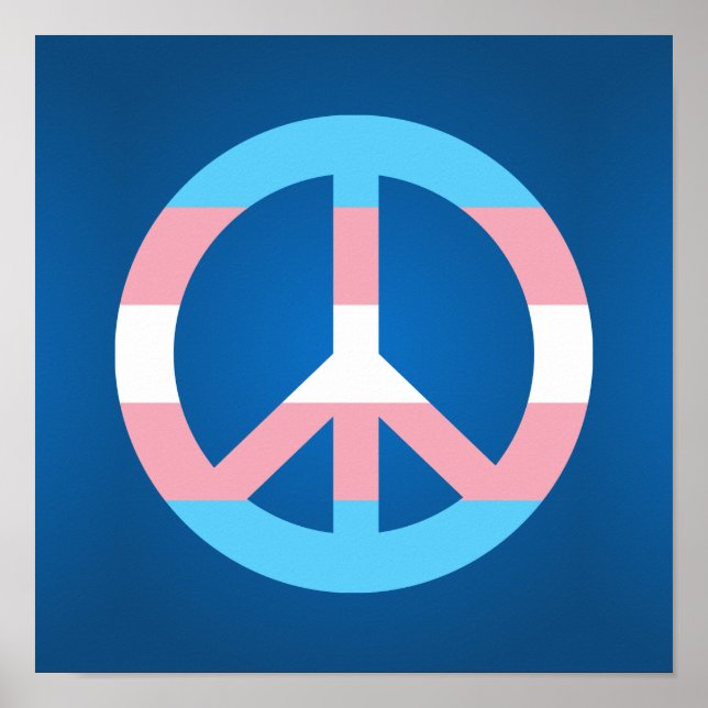 Transgender flag peace sign poster (Front)