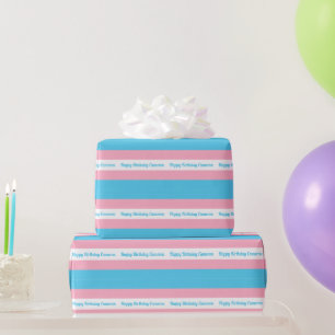 Transgender Flag Personalized Birthday Wrapping Paper