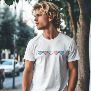 Transgender Flag Pixel Heart T-Shirt