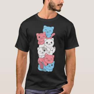 Transgender Flag Pride LGBTQ Cats Transgender cat T-Shirt