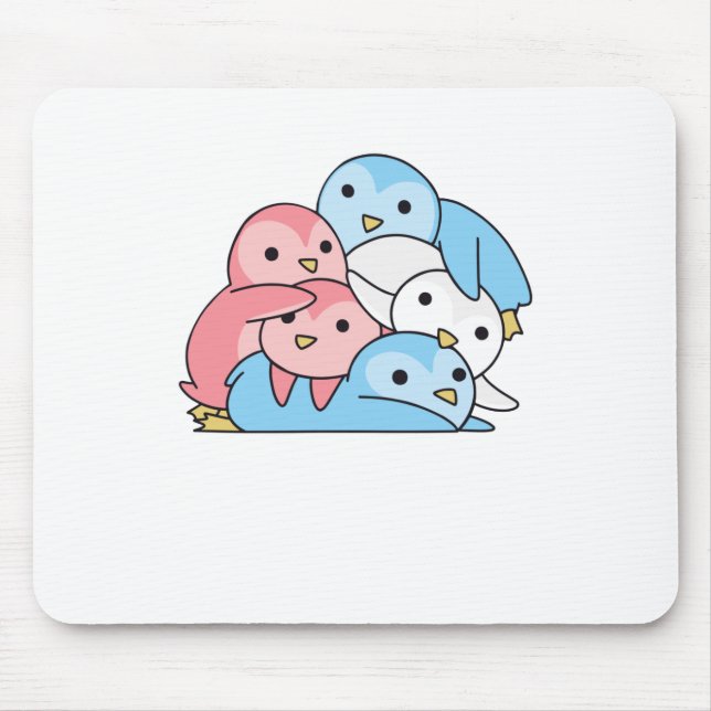 Transgender Flag Pride Lgbtq Cute Penguin Mouse Pad (Front)