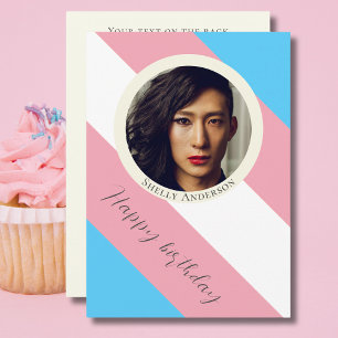 Transgender flag pride trans photo birthday  card