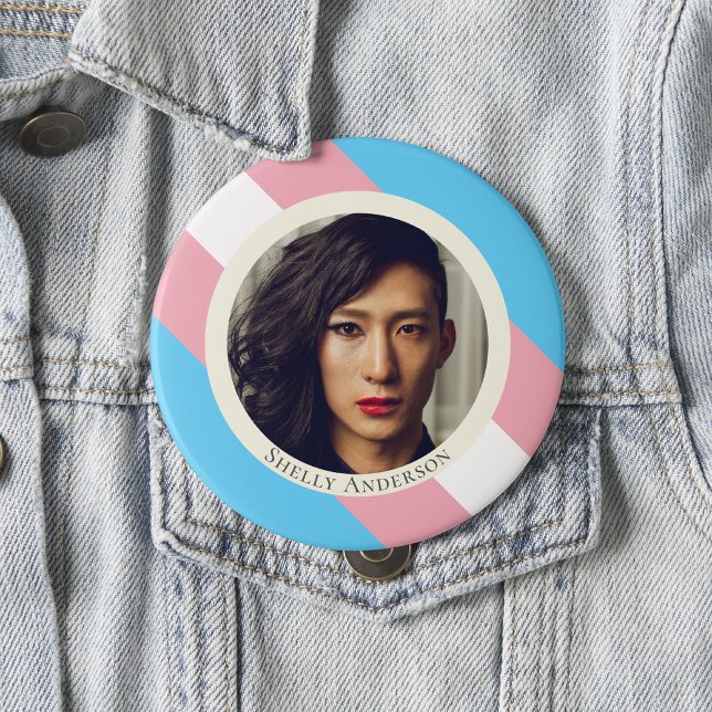 Transgender flag pride trans photo button  (Creator Uploaded)