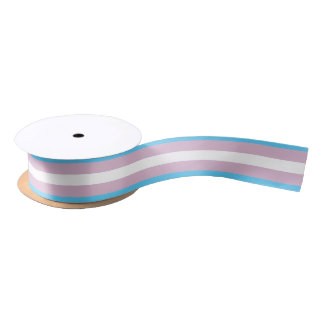 Transgender Flag Ribbon Spool Satin Ribbon