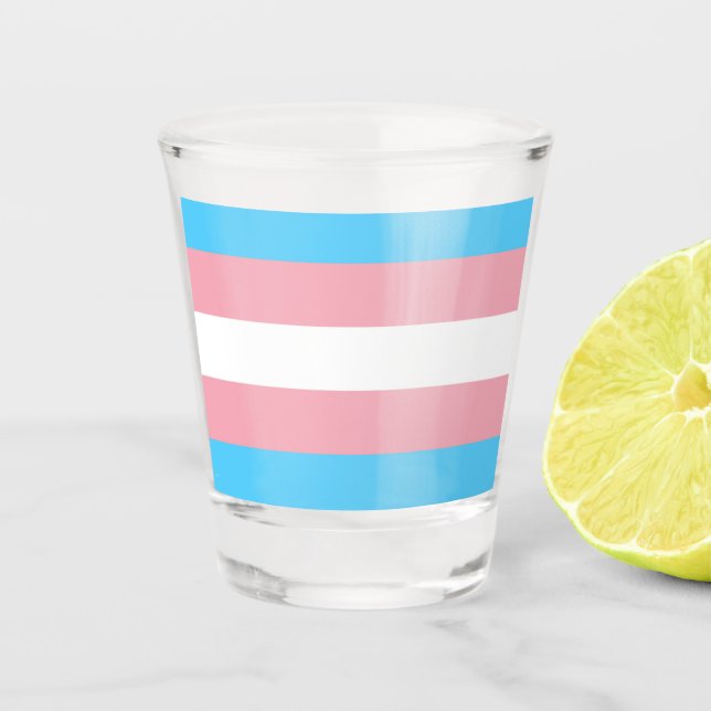 Transgender Flag Shot Glass (Front)