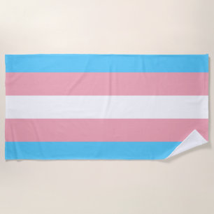 Transgender flag trans pride LGBT symbol gay homos Beach Towel