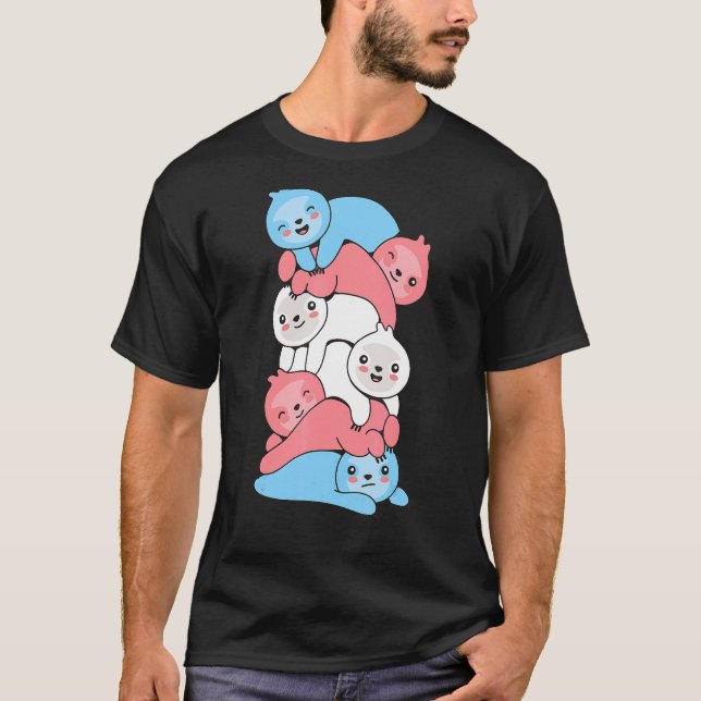 Transgender Flag Trans Pride Lgbtq Sloth T-Shirt (Front)