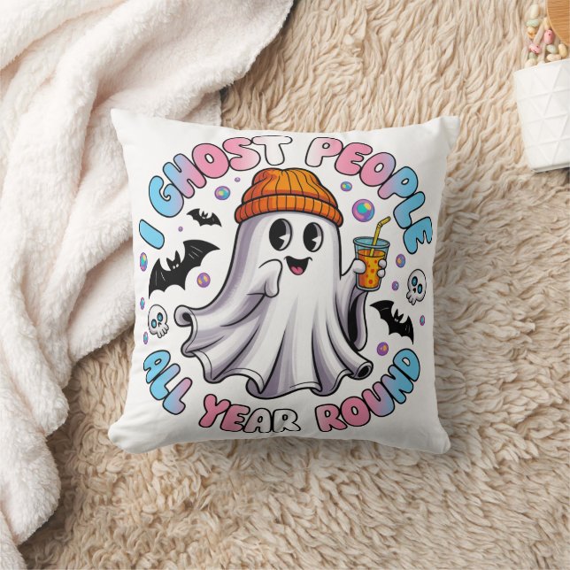 Transgender Funny Halloween – I Ghost People Cushion (Blanket)