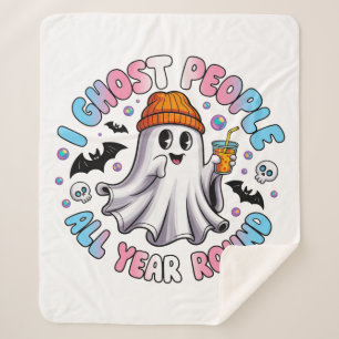 Transgender Funny Halloween – I Ghost People Sherpa Blanket