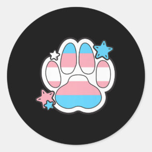 Transgender Furry Paw Lgbtq Month Gay Rights Pride Classic Round Sticker