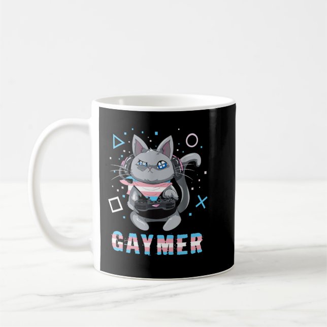 Transgender Gaymer Geek Pride Lesbian Trans Gift C Coffee Mug (Left)