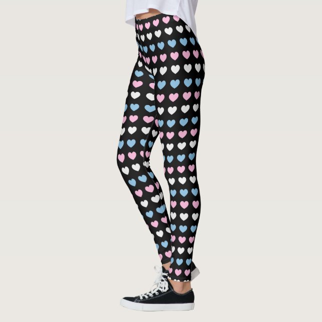 Transgender Hearts Pattern Leggings (Left)