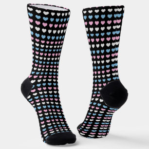 Transgender Hearts Pattern Socks