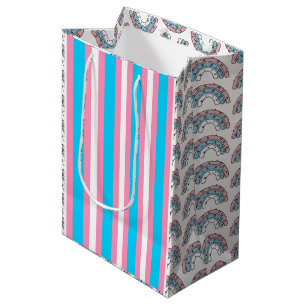 Transgender Hearts, Rainbows and Flag Birthday Medium Gift Bag
