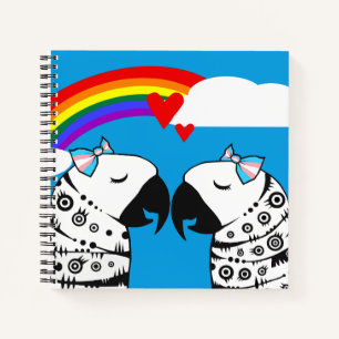 Transgender Lesbian Parrots Couple Notebook