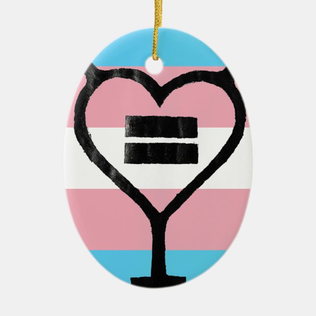 Transgender Love Yourself Ceramic Ornament (Front)