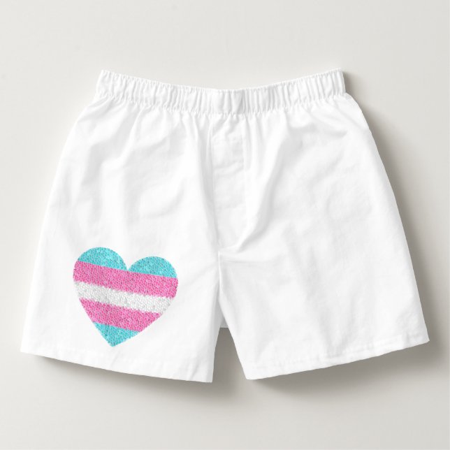 TRANSGENDER MOSAIC HEART Boxer Underwear Boxers (Front)