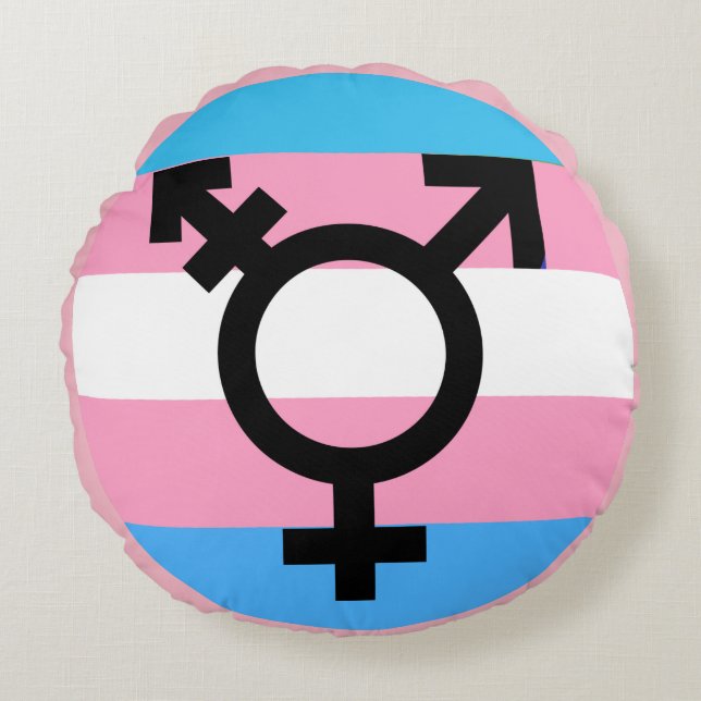 Transgender MTF FTM Awareness Pride Pillow (Front)