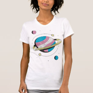 Transgender Outers Space Galaxy Planets Transsexua T-Shirt