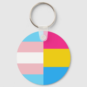 Transgender Pansexual Dual Pride Flag Key Ring
