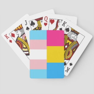 Transgender Pansexual Dual Pride Flag Playing Cards