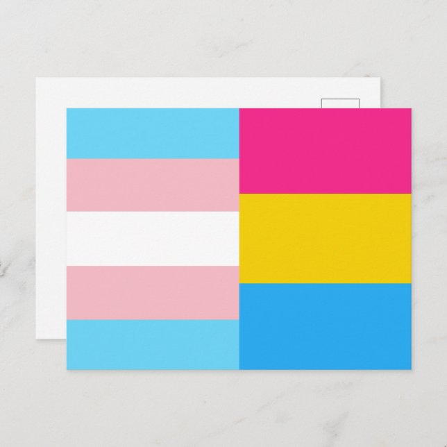 Transgender Pansexual Dual Pride Flag Postcard (Front/Back)