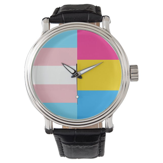 Transgender Pansexual Dual Pride Flag Watch (Front)