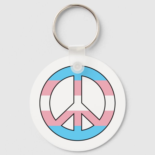 Transgender peace sign Keychain (Front)
