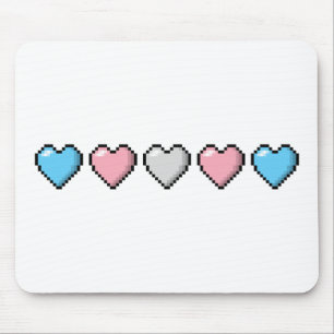 Transgender Pixel Hearts Mouse Pad