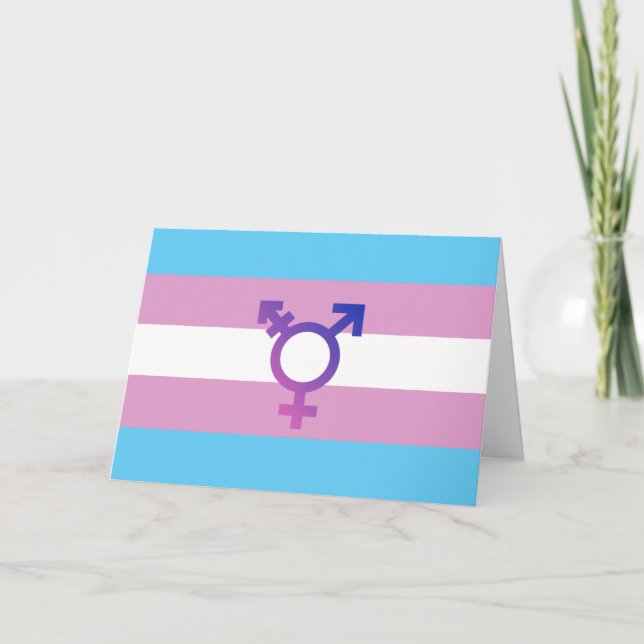 Transgender Pride and Symbol Holiday Card (Front)