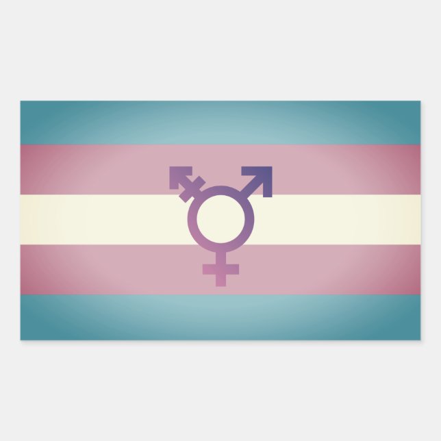 Transgender Pride and Symbol Rectangular Sticker (Front)
