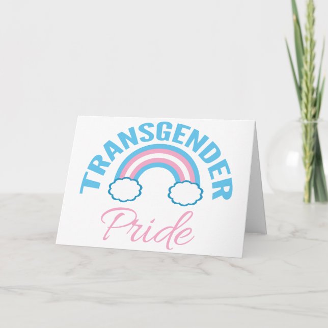 Transgender Pride Beautiful Rainbow Flag Card (Front)