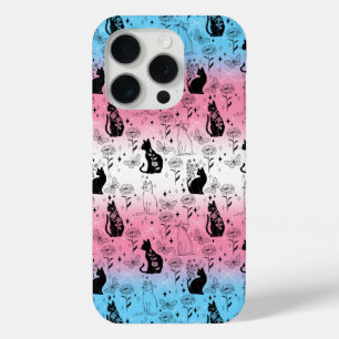Transgender Pride Black Cat - Mystical Witchy iPhone 15 Pro Case