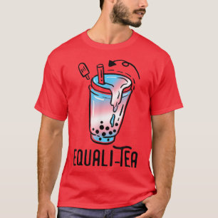 Transgender Pride Bubble Tea Funny LGBT Trans Flag T-Shirt