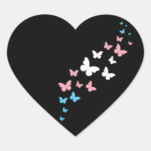 Transgender Pride Butterfly Trail Heart Sticker