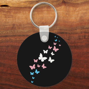 Transgender Pride Butterfly Trail Key Ring
