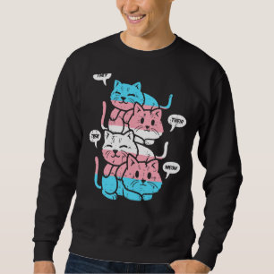 Transgender Pride Cat Lgbt Trans Flag Cute Cats Pi Sweatshirt