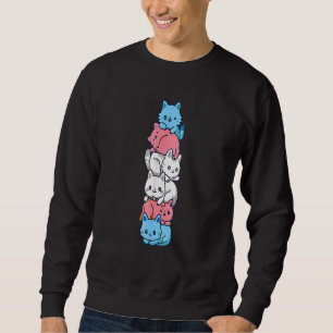 Transgender Pride Cat Lgbt Trans Flag Cute Cats Pi Sweatshirt