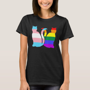 Transgender Pride Cat Lgbt Trans Flag Cute Cats Pi T-Shirt