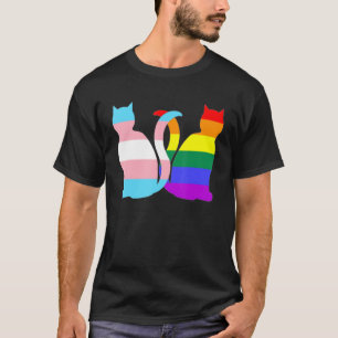 Transgender Pride Cat Lgbt Trans Flag Cute Cats Pi T-Shirt