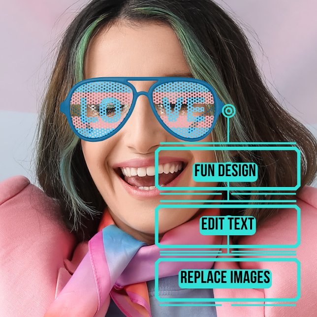 Transgender Pride Celebrate LOVE Aviator Sunglasses (Please enjoy our design and see the others in the collection.)