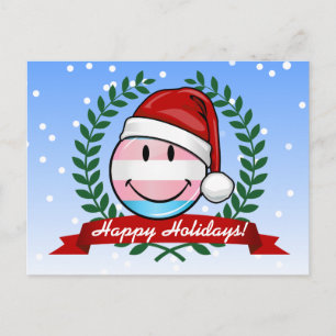 Transgender Pride Christmas Holiday Postcard