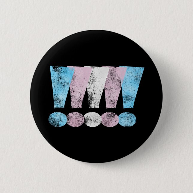 Transgender Pride Exclamation Points 6 Cm Round Badge (Front)