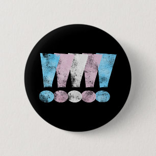 Transgender Pride Exclamation Points 6 Cm Round Badge