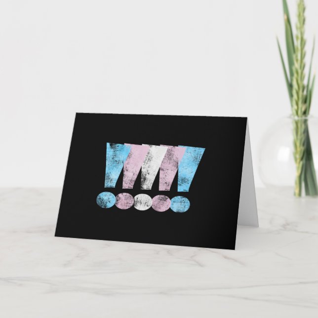 Transgender Pride Exclamation Points Card (Front)