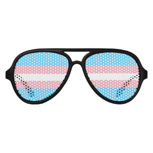 Transgender Pride Flag Aviator Sunglasses