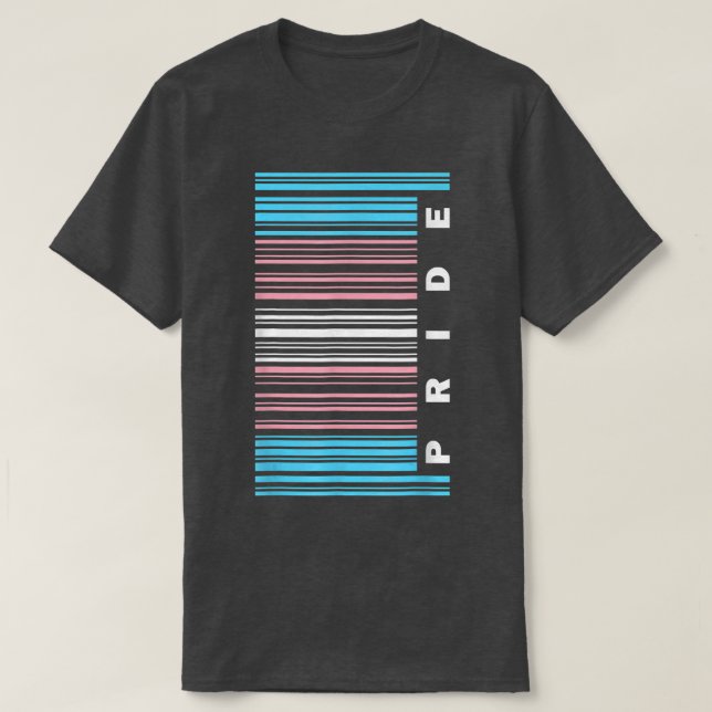 Transgender Pride Flag Barcode LGBT  T-Shirt (Design Front)