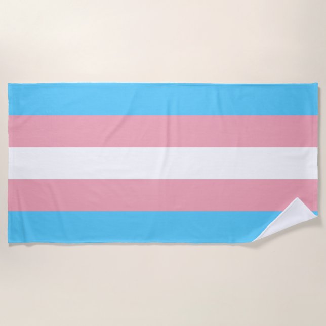 Transgender Pride Flag Beach Towel (Front)