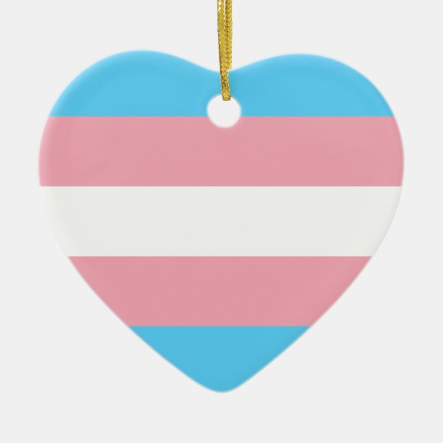 Transgender Pride Flag Ceramic Ornament (Front)