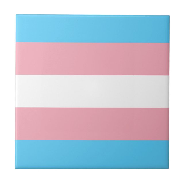 Transgender Pride Flag Ceramic Tile (Front)